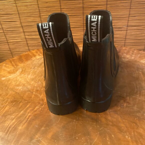 Michael Kors Black Rubber Booties Size 9 EUC - Picture 6 of 8